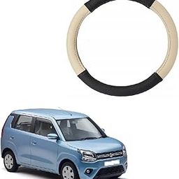 Car Steering Wheel Cover Black/Beige Colour Suitable for Maruti Suzuki Wagon-r Type-4-image-62