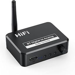atdaraz Bluetooth 5.1 Digital Audio Receiver, D2A 3.5mm Aux RCA L/R U-Disk High Fidelity Optical Stereo-image-27