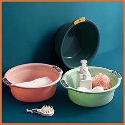 Wolpin Set of 3 Pcs Unbreakable Plastic Bath Tub/Washing Tub Multipurpose-26