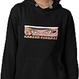 Eye of The Sage: Radiating Power and Strength Cotton Black Hoodie for Women-image-88