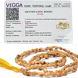 Rudraki Lab tested and certified Original Tulsi Kanthi Mala Japa Mala 108 + 1 Beads for Daily Mantra Jaap and Meditation, Wooden Knotted Jap Mala, Chanting Beads Size: medium, Length: 33-35 inches-image-98