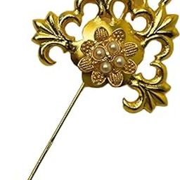 Twyla Victorian Lapel Pin -18 carat Gold plated Jewellery |Gift for Women & Girls |Daily Wear, Party,Festive,Gifting |Demi Fine Jewellery |Office wear-53