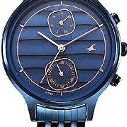 Style Up Blue Dial Stainless Steel Strap Analog Watch for Girls-NS6207QM01/NT6207QM01-picture-5
