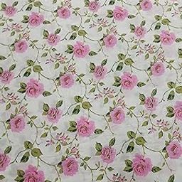 Pure Cotton Dress Making Fabric Sanganeri Print Jaipuri Hand Block Printed Unstitched Dress Material for Women Blouse/Plazzo,Kurti/Lehenga/Saree/Piece Womens 43" Inches Width (White 6, 5 Meter)-picture-22