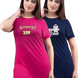 AMAHA Long T-Shirts for Women Combo of 2 | Women's Long Shirt-image-55