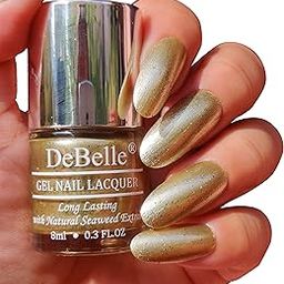 DeBelle Gel Nail Polish Canopus (Beige Gold with Black Glitter Nail Paint)|Non UV - Gel Finish |Chip Resistant | Seaweed Enriched Formula| Long Lasting|Cruelty and Toxic Free| 8ml-image-10