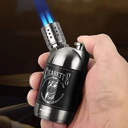 Windproof Strong Four Jet Flames Butane Gas Refillable Welding Cigarette Cigar Lighter with Cigar Punch at Bottom for Your Loved One-image-19