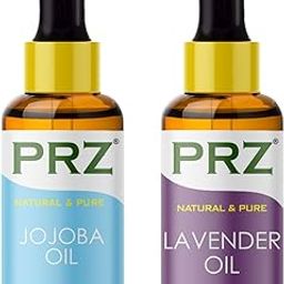 PRZ Combo of Cold Pressed Jojoba Carrier Oil & Lavender Essential Oil, 100% Pure Natural & Therapeutic Grade Oil for Aromatherapy, Body Massage, Skin Care & Hair Growth (15ML Each)-image-12