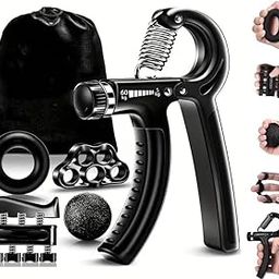 5-Piece Hand Grip Strengthener Arm & Finger Exercisers Kit, Adjustable Hand Gripper, Forearm Strength, Grip Ball, Silicone Rings, Fingers Stretcher for Daily Workouts gym Training Fitness Tools-picture-12