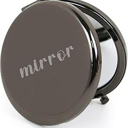 PDOZV Small Compact Mirror, Black Round 2.6” Metal Frame Style Double Sided Mini Magnifying 1X/2X Mirror for Purse Can be Used as Gifts for Woman (Bk01)-16