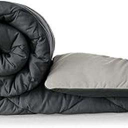 LOVEKUSH Microfibre Reversible Quilt / AC Comforter Double Bed Size (Busty Black & Glowing Grey, 200 GSM)-image-19