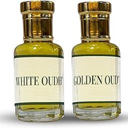 FIZA PERFUMES Alcohol Free Combo Of 2 Pure White & Golden Oud Attar For Men & Women, Long Lasting Roll On Perfume, Natural Assorted Perfume For Worship, Perfect For Giftings | 12ML-7