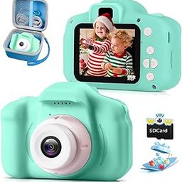 CADDLE & TOES Kids Camera for Girls Boys, Kids Selfie Camera Toy 13MP 1080P HD Digital Video Camera for Toddler, Christmas Birthday Gifts for 4+ to 15 Years Old Children (Green with SDCard+Case)-31
