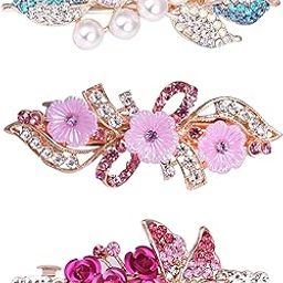 Yellow Chimes Hair Clips for Women Girls Barrette Hair Clips for Women Hair Accessories for Women Hairclip Crystal French Barrette Hair Clips for Women & Girls Gift For Women & Girls (Design 8)-5