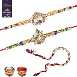 Men Bhaiya Bhabhi Rakhi Gift Set | Rakhi For Brother | Roli Chawal | Greeting Card | Rakshabandhan | Couple Rakhi | Bhaiya Bhabhi Rakhi | Rakhi Combo Set | 2 Rakhi + 1 Lumba Rakhi-16