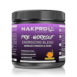 Nakpro Pre Workout Supplement Powder - JAR | 100mg Caffeine, 1.2g Creatine Monohydrate and 1.2g L-Citrulline | 50 per servings, Helps in Lean Muscle Building (Tangy Orange, 250g)-14
