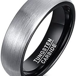 Silver Brushed Tungsten Steel Ring Trendy for Men boys-image-90