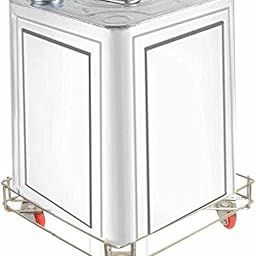 WallCare Kitchen Storage & Containers Oil Dabba Square Adjust Stand Trolley Pack 1 Gas Cylinder Trolley (Silver)-image-54