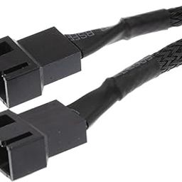 Meadawgs® 2 x 4 pin Fan Y Splitter Power Extension Cable 2 Fans Splitter Lead All Black Sleeved-43