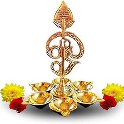Arumuga Om Vel Vilakku – 6 Inch Brass Murugan Vel Lamp for Pooja | Om Vilakku Murugan Vel with Plate | Vel Vilakku Murugan 6 Mugam | Om Deepam Vilaku for Home Temple & Sasti Pooja-image-21
