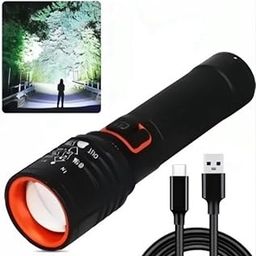 Rechargeable LED Torch Light with USB Cable, Adjustable Brightness Flashlight | Desk Lamp Light with Gift Box.Focus Zoom Torch Light with 3 Modes Adjustable for Emergency Activities (035)-15