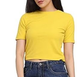 Women's Ribbed Crop Top – Fitted Top | Half Sleeve | Tops for Women | Women's Westernwear | Soft & Stretchable| Comfortable Fit-3