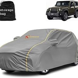 AUTOMOZEXO Mahindra Thar 4X4 4X2 At Lx Rwd Converted Body Cover 100% Waterproof Long Lasting Body Yellow Strap Stitching Elastic&Belt Hook Trend Look Based Outdoor Protection Car Body Cover For Car-picture-11