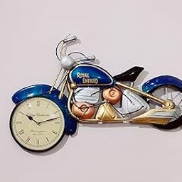 VARSHA INTERNATIONAL Stylish Iron Metal Bike Wall Mount Analog Clock For Living Room And Home Decoratio (Blue, 28 X 23)-image-52