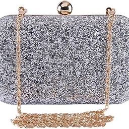 Women's Grapes Work Box Clutch (GLITTERING SILVER)-image-59