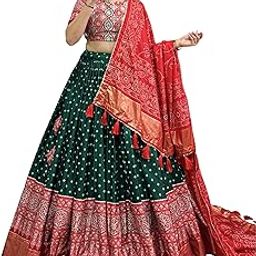 Women Tussar Silk With Patola Print And Foil Work Flower & Patola Print Lehenga choli-picture-33