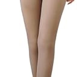 Women Fleece Lined Tights Winter Tights Fake Translucent Pantyhose Thermal Opaque High Waisted Sheer Stirrup Leggings_Brown,L-image-38