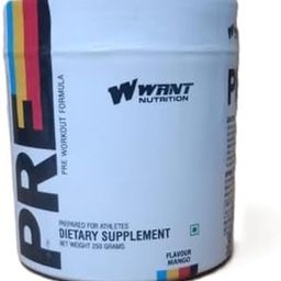 Want Nutrition Pre Pre-Workout Formula/ 250grm, 30serving, Mango Flavour-image-61