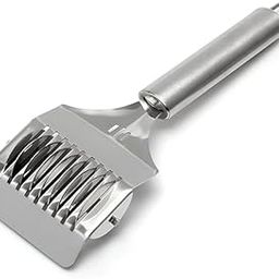 KYNON Stainless Steel Pasta Noodle Cutter,High Grade Stainless Steel Pasta Spaghetti Maker Noodle Lattice Roller,Dough Cutter Mincer Kitchen Cooking Tools-image-95