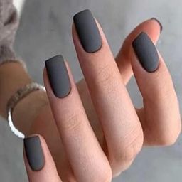 Emqueen Grey Matt Color | 24-Piece Reusable Press-On Fake Nails Set | Easy Glue-On Application | Long-Lasting Nails | Artificial Nail Extensions for Women & Girls-10
