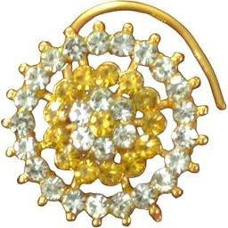 YUTHIKAJEWEL Spike Multi diamond AD Stone yellow Nosering or nosepin for Women Girls Nose Jewellery-image-78