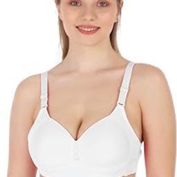 Lite Wite - Minimiser Medium Padded Cotton Lycra Bra (Plus Size) - Triple Hook - Full Coverage - Wirefree - Seamless T-Shirt Bra-image-58