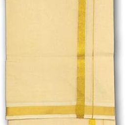Men's Pure Cotton Colorful Dhotis in Gold Zari Borders in Size 2 Mtrs Single Dhoti- 4 Muzham-image-70
