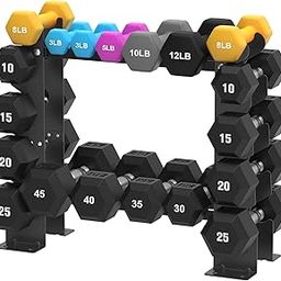 Dumbbell Rack Stand Only, Weight Rack for Dumbbells Strength Training Dumbbell Racks Red and Black 5 Tier 450LBS Capacity Weight Rack for Home Gym Weight Storage Organizer Racks, Suitable for 8-30 LBS-14