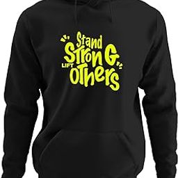Alfaq Streetwer Stand Strong Printed Hoodie Soft & Comfortable Casual Sweatshirt with Hood & Kangaroo Pocket Stylish Graphic Pullover for Daily Travel & Street Fashion-image-9