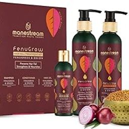 Manestream Fenugrow Hairfall Treatment Kit with Fenugreek & Onion | Shampoo, Conditioner & Oil | Reduces Hairloss & Gives Strength | Ayurvedic Formula, 600 ml-21