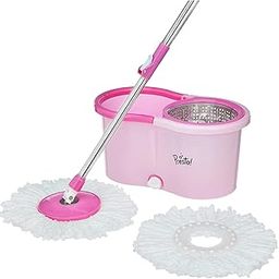 Presto! Spin Mop with Steel Wringer Plastic Bucket Set, Pink-image-10