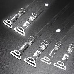 SalLady Women Invisible Clear Bra Straps Lightweight Hook Belt Bra Shoulder Strap Invisible 3 Pairs Removable Skinny Clear Lightweight Bra Holder-image-65