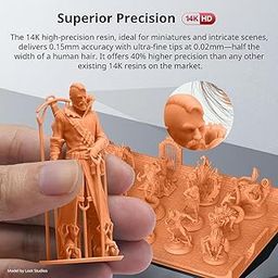 RESINWALA ANYCUBIC 14K 3D Printer Resin, Superior Precision Texture Resin, Model Matte Finish, Lower-Odor, Upgraded Toughness 3D Printing Resin for All LCD Resin 3D Printers (Apricot, 1kg)-14