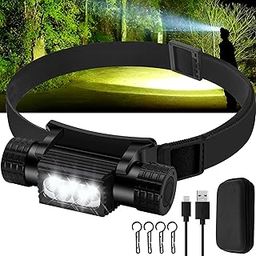 Headlamp Rechargeable, 2000 Lumen Super Bright LED Head Lamp for Adults, IP67 Waterproof Rechargeable Headlight with 9 Modes, Head Flashlight with 2600 mAh for Outdoor Camping Hiking Fishing Running-21
