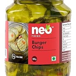 Neo Burger Chips 350g I 100% Vegan I Low Fat Sweet and Salty Gherkin Slices, Ready to Eat, No GMO I Make Burger, Sandwich & Salads (Pack of 1)-image-16