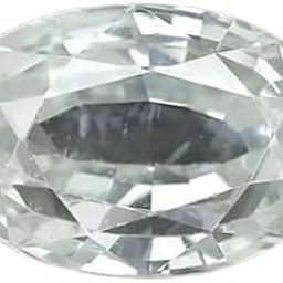 GEMFINITY White Sapphire Srilankan Stone Original Certified 6.5 Carat 6 Ratti Safed Pukhraj Oval Shape White Gemstone AAA+++ Quality Genuine Rashi Ratan For Astrology Wearing सफ़ेद पुखराज-image-11