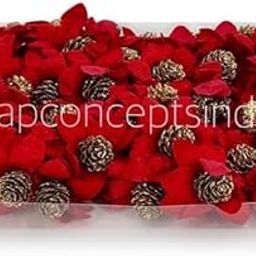 Wrap Concepts Flowers on stick with gold glitter pine (Box packing - 36 pcs) (Red)-image-8