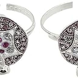 Pure Silver Designer Round Shape Leg Thumb Toe Ring With Ghungroo Bichhiya For Women ~ Pack in 2 Piece-image-23