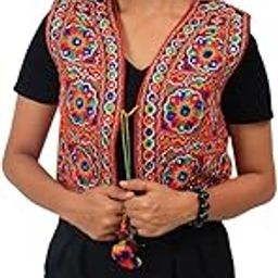 Embroidered Jacket for Women Cotton Sleeveless Waist Coat Ethnic Stylisy Navratri Garba Kutchi Work Koti for Women-image-79