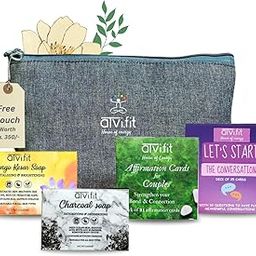 Atvi.fit Soap and Card Combo with free Pouch | Positive Affirmation cards for Couples,Charcoal soap 100gm,Let's start a conversation" cards ,Revitalizing and brightening organic Mango Kesar soap 100gm-39